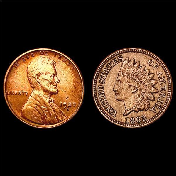 [2] 1863&1927-S Varied Type 1C UNCIRCULATED