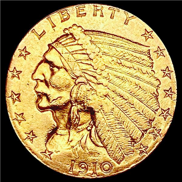 1910 $2.50 Gold Quarter Eagle CLOSELY UNCIRCULATED