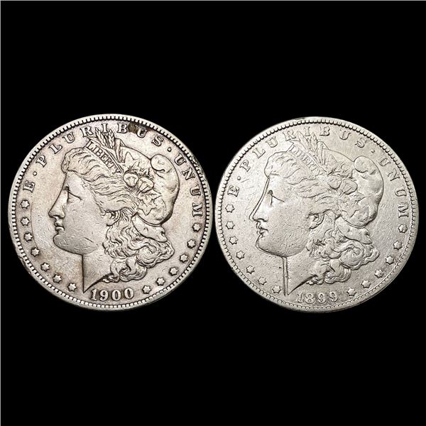 [2] 1899&1900-S Morgan Silver Dollar CLOSELY UNCIRCULATED