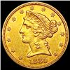 Image 1 : 1880 $5 Gold Half Eagle CLOSELY UNCIRCULATED