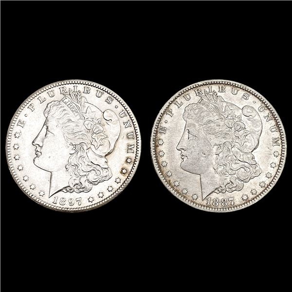 [2] 1887-O&1897-S Morgan Silver Dollar UNCIRCULATED