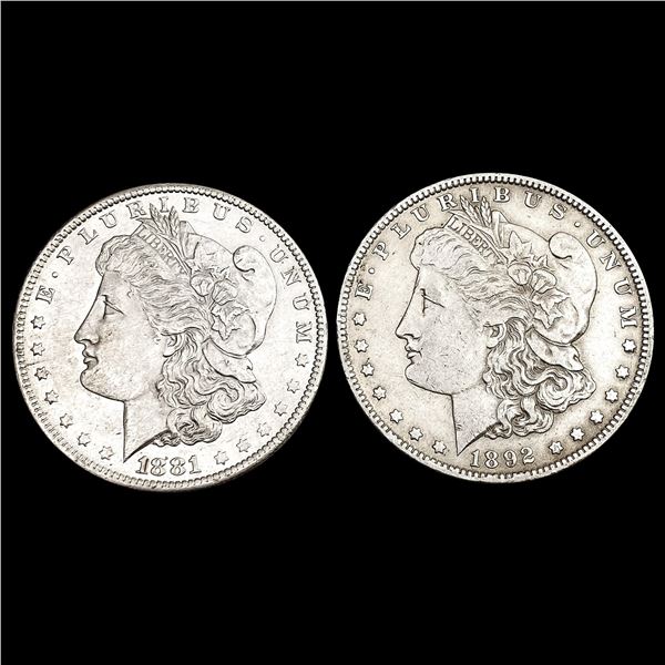 [2] 1881-O&1892-O Morgan Silver Dollar UNCIRCULATED