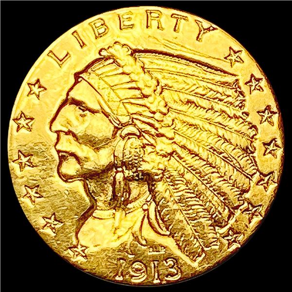 1913 $2.50 Gold Quarter Eagle CLOSELY UNCIRCULATED