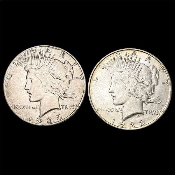[2] 1923-D&1935-S Silver Peace Dollar UNCIRCULATED