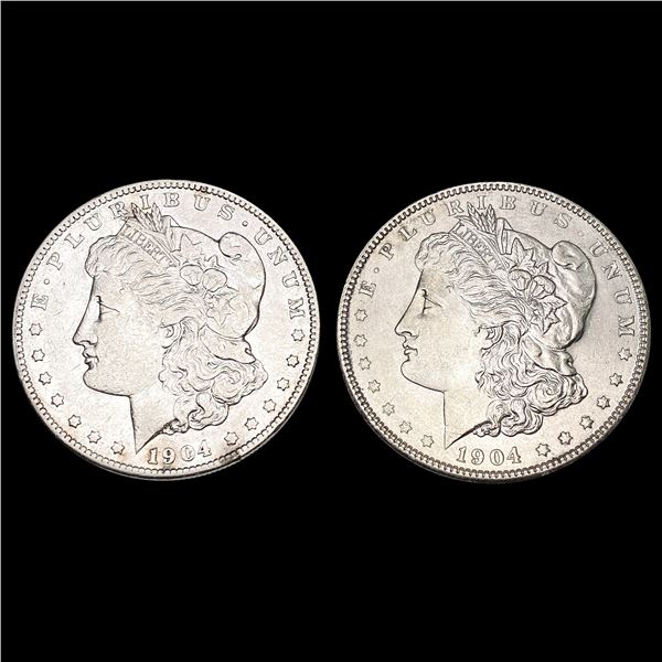 [2] 1904,1904-S Morgan Silver Dollar NEARLY UNCIRCULATED