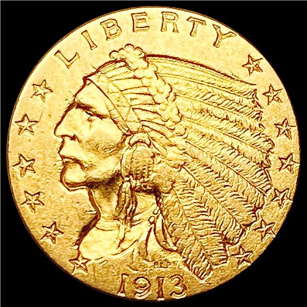 1913 $2.50 Gold Quarter Eagle CLOSELY UNCIRCULATED