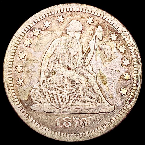 1876-CC Seated Liberty Quarter NICELY CIRCULATED