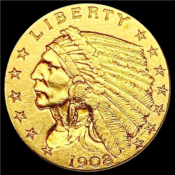 1908 $2.50 Gold Quarter Eagle CLOSELY UNCIRCULATED