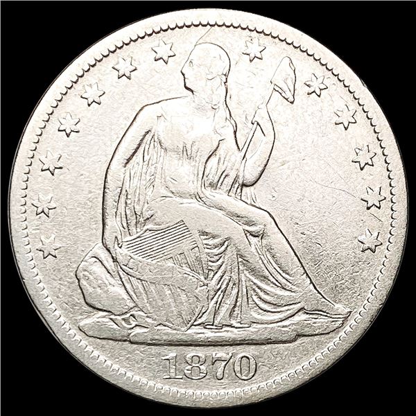 1870-S Seated Liberty Half Dollar LIGHTLY CIRCULATED