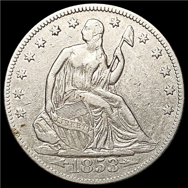 1853 Arrows Rays Seated Liberty Half Dollar CLOSELY UNCIRCULATED