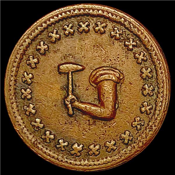 1863 Civil War Token; J. McKain Wash. HIGH GRADE