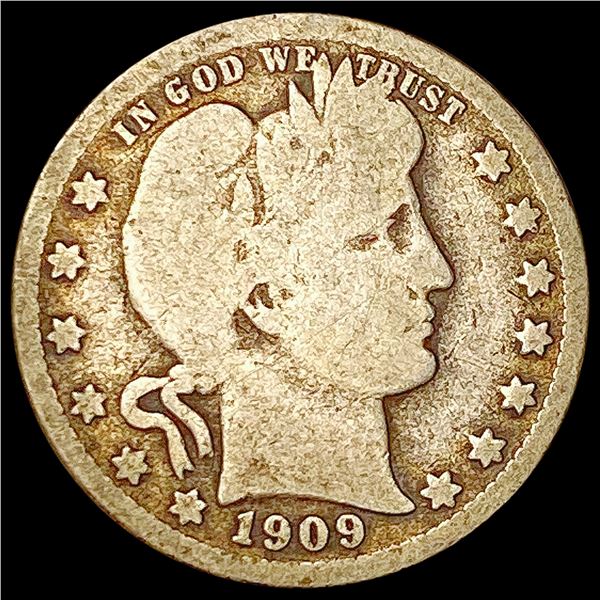 1909-O Barber Quarter NICELY CIRCULATED