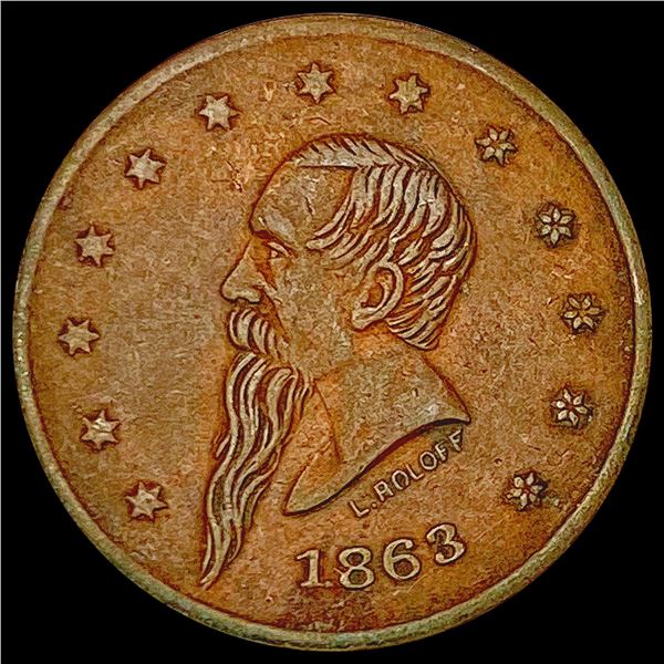 1863 Civil War Token; New York HIGH GRADE