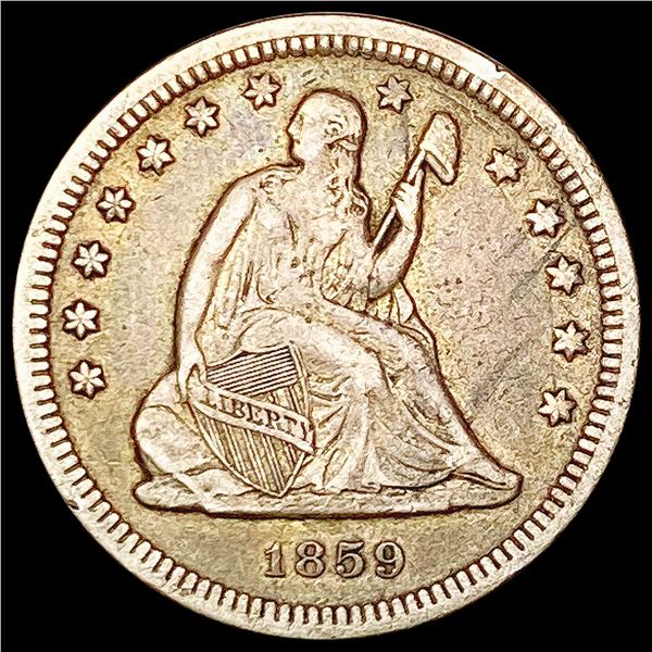 1859 Seated Liberty Quarter NEARLY UNCIRCULATED