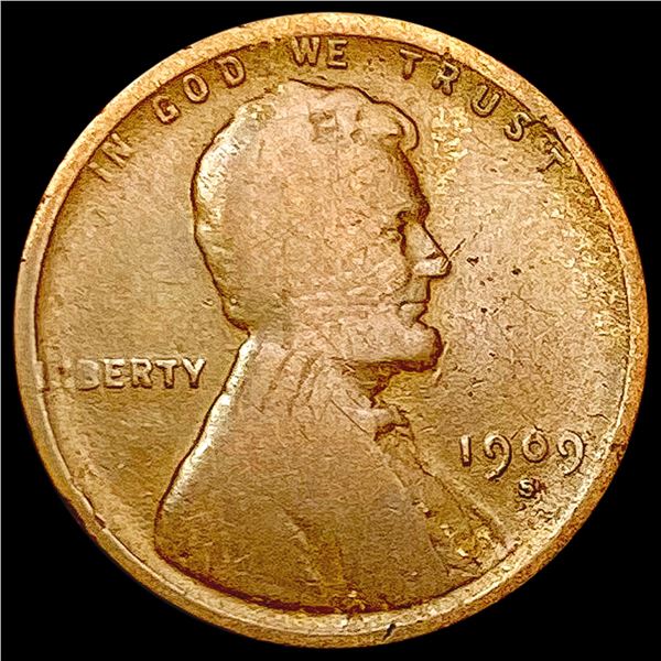 1909 S Wheat Cent LIGHTLY CIRCULATED