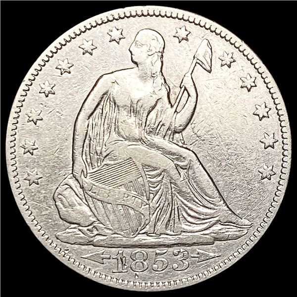 1853 Arrows Rays Seated Liberty Half Dollar CLOSELY UNCIRCULATED