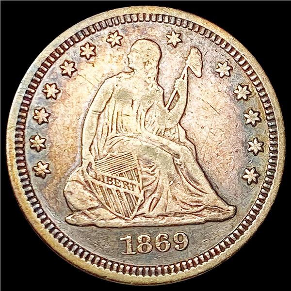 1869 Seated Liberty Quarter LIGHTLY CIRCULATED