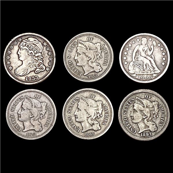 1883-1881 [6] U.S. Type Coin Lot LIGHTLY CIRCULATED