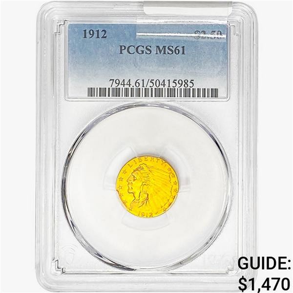 1912 $2.50 Gold Quarter Eagle PCGS MS61