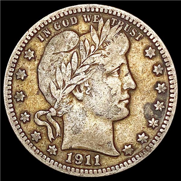 1911-D Barber Quarter LIGHTLY CIRCULATED