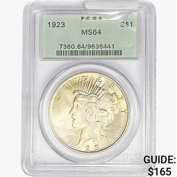 1923 Silver Peace Dollar PCGS MS64