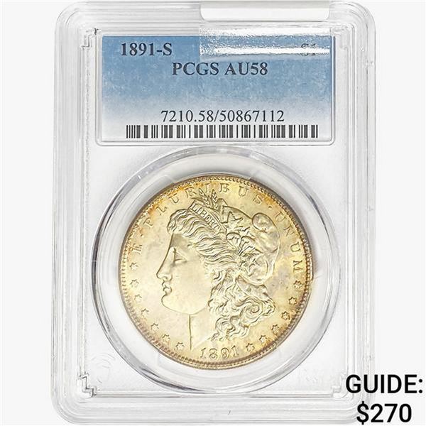 1891-S Morgan Silver Dollar PCGS AU58