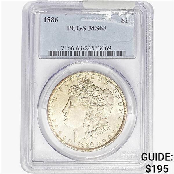 1886 Morgan Silver Dollar PCGS MS63