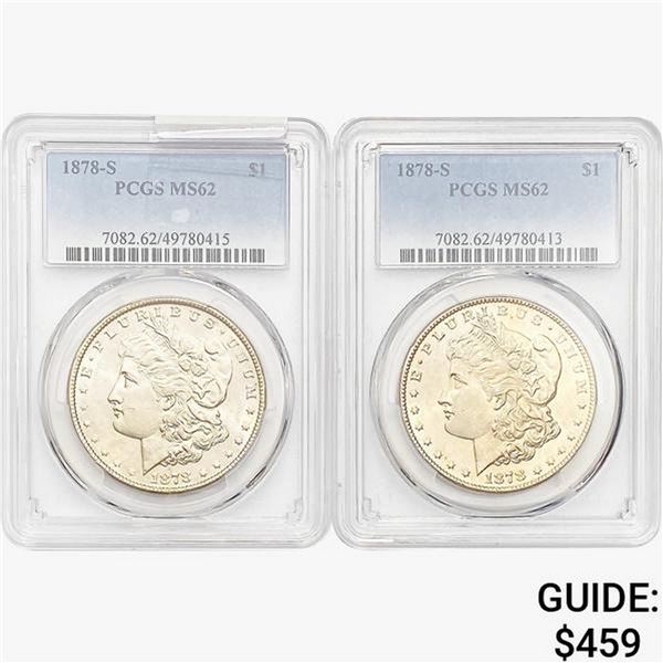 [2]1878-S Morgan Silver Dollar PCGS MS62