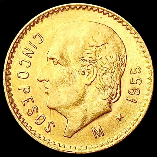 1955 Cinco Pesos (.1206 oz) UNCIRCULATED