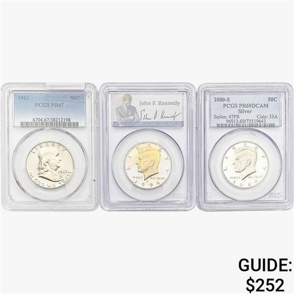 [3]1963-2000 Frankiln/Kennedy Half Dollars PCGS PR67-69