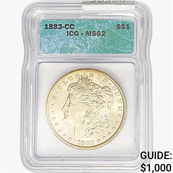 1883-CC Morgan Silver Dollar ICG MS62