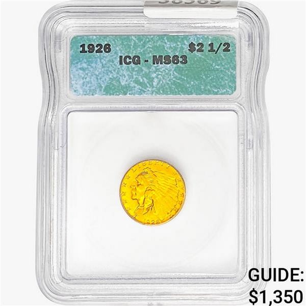 1926 $2.50 Gold Quarter Eagle ICG MS63