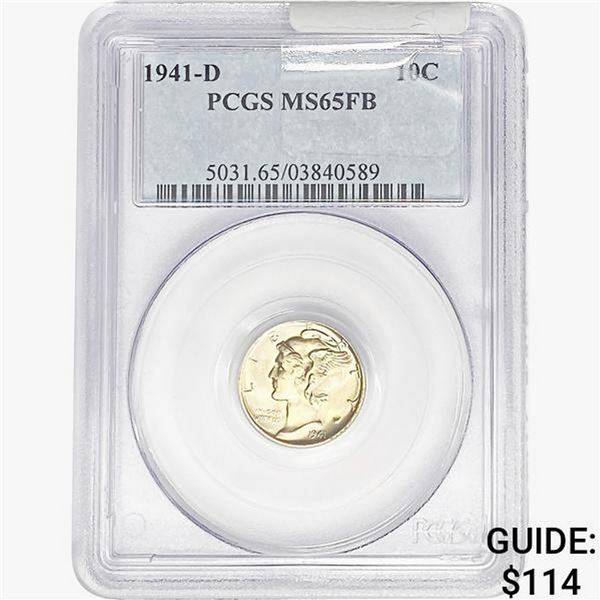 1941-D Mercury Silver Dime PCGS MS65 FB