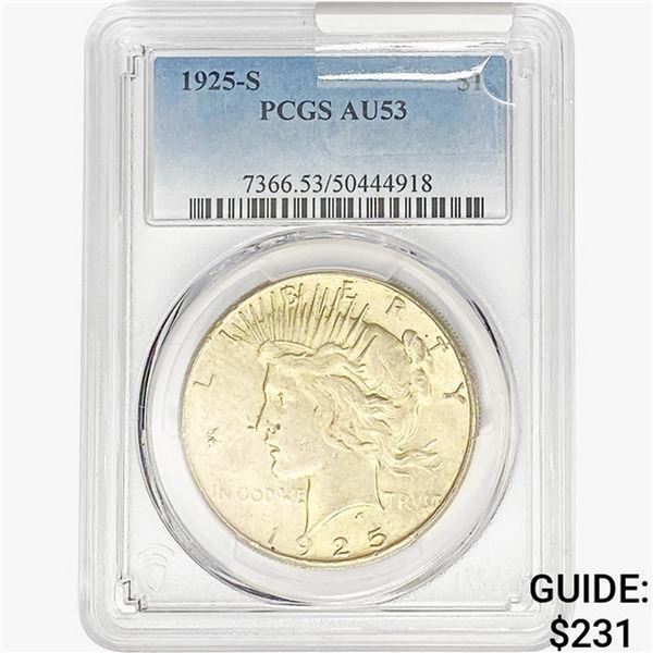 1925-S Silver Peace Dollar PCGS AU53