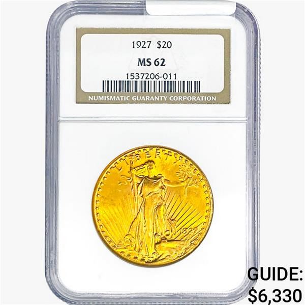 1927 $20 Gold Double Eagle NGC MS62