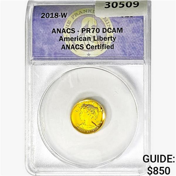 2018-W 1/4oz $10 AGE Liberty ANACS PR70