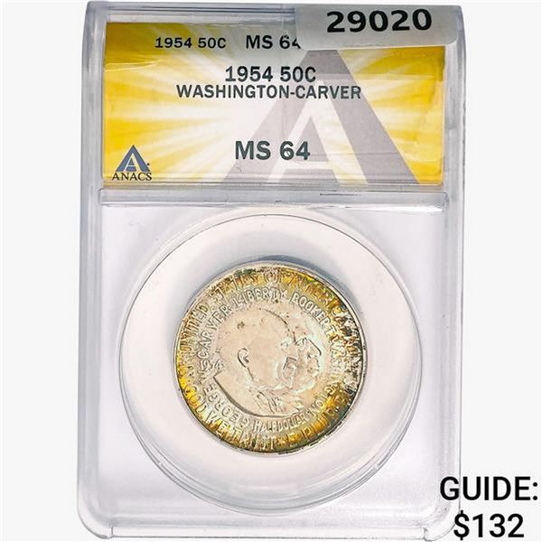 1954 Washington Carver Half Dollar ANACS MS64