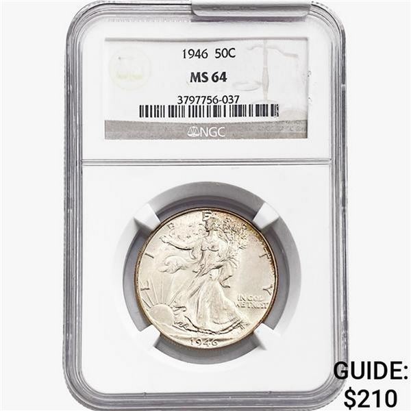 1946 Walking Liberty Half Dollar NGC MS64