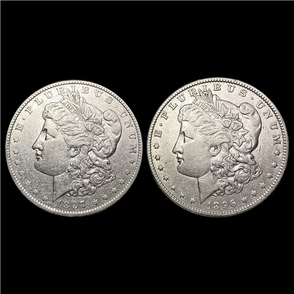 [2] 1896-O&1897-O Morgan Silver Dollar CLOSELY UNCIRCULATED