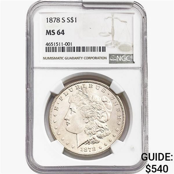 1878-S Morgan Silver Dollar NGC MS64