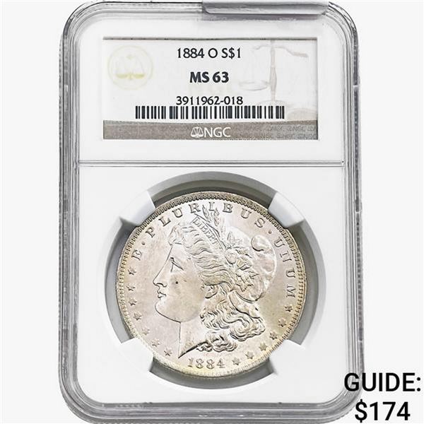 1884-O Morgan Silver Dollar NGC MS63