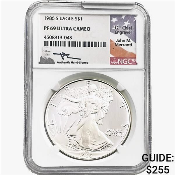1986-S Silver Eagle NGC PF69 UC