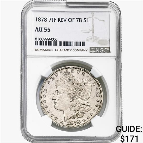 1878 REV78 Morgan Silver Dollar NGC AU55