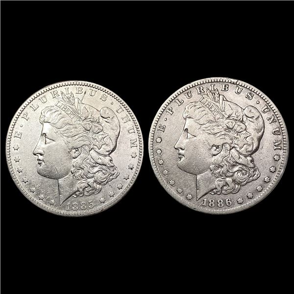 [2] 1885-S&1886-S Morgan Silver Dollar CLOSELY UNCIRCULATED