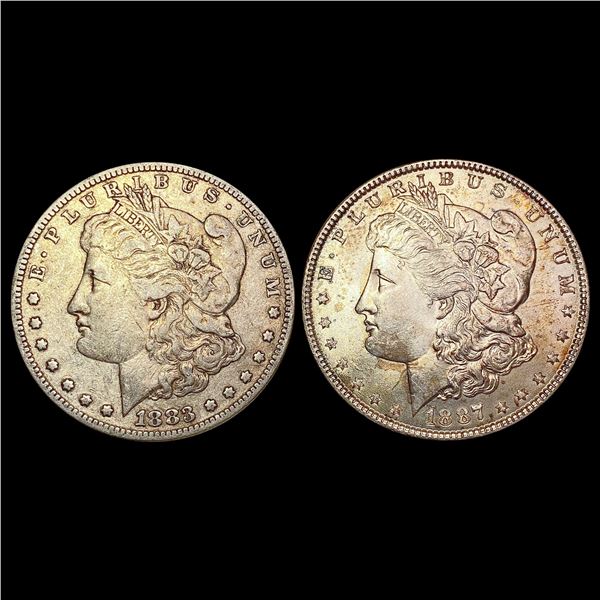 [2] 1883-S&1887 Morgan Silver Dollar UNCIRCULATED