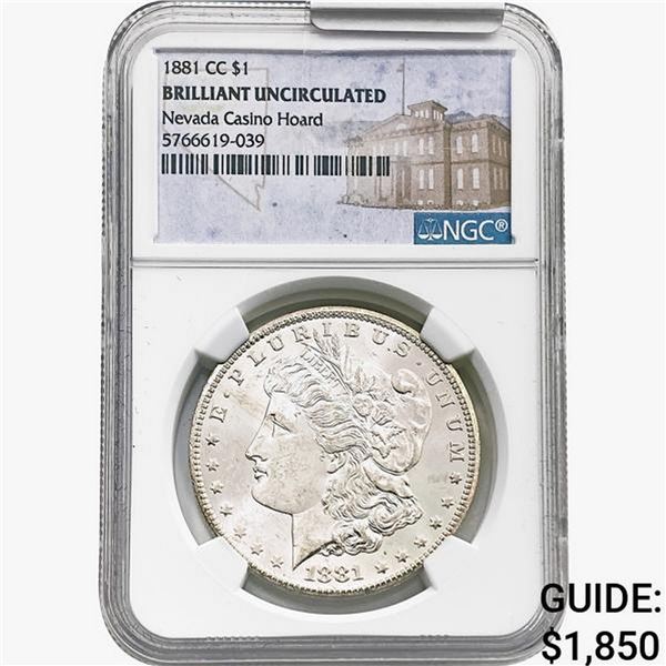 1881-CC Morgan Silver Dollar NGC BU