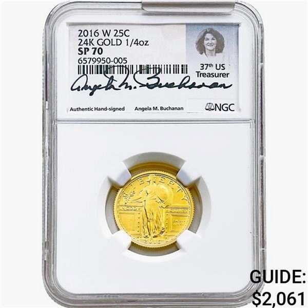 2016-W 1/4oz Gold 25C NGC SP70