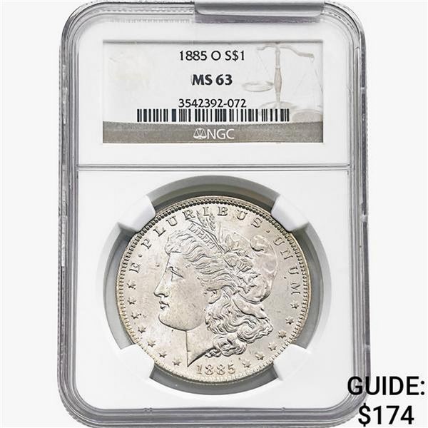 1885-O Morgan Silver Dollar NGC MS63
