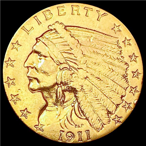 1911 $2.50 Gold Quarter Eagle CLOSELY UNCIRCULATED
