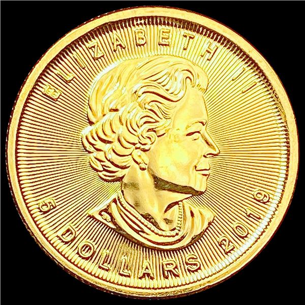 2019 1/10oz Gold Canada Maple Leaf $5 CHOICE PROOF